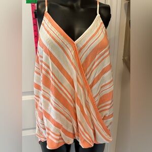 5/$20 Peach & White Striped tank top